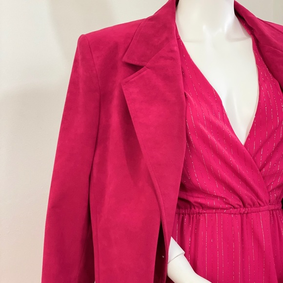 Hot Pink ultra suede Lilli Ann jacket - Picture 8 of 13
